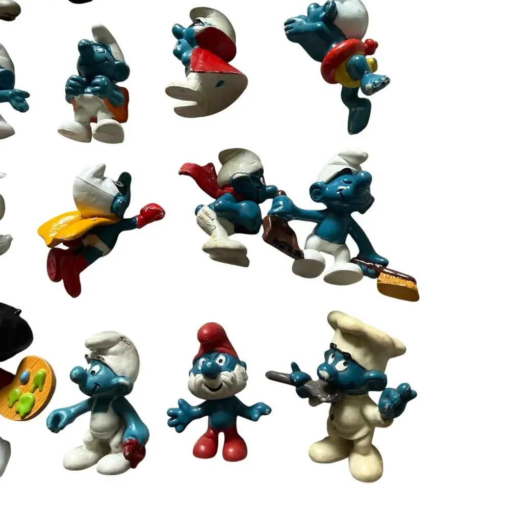 Vintage Smurf Action Figure Lot 1980s Mixed Characters Collection PVC Figures